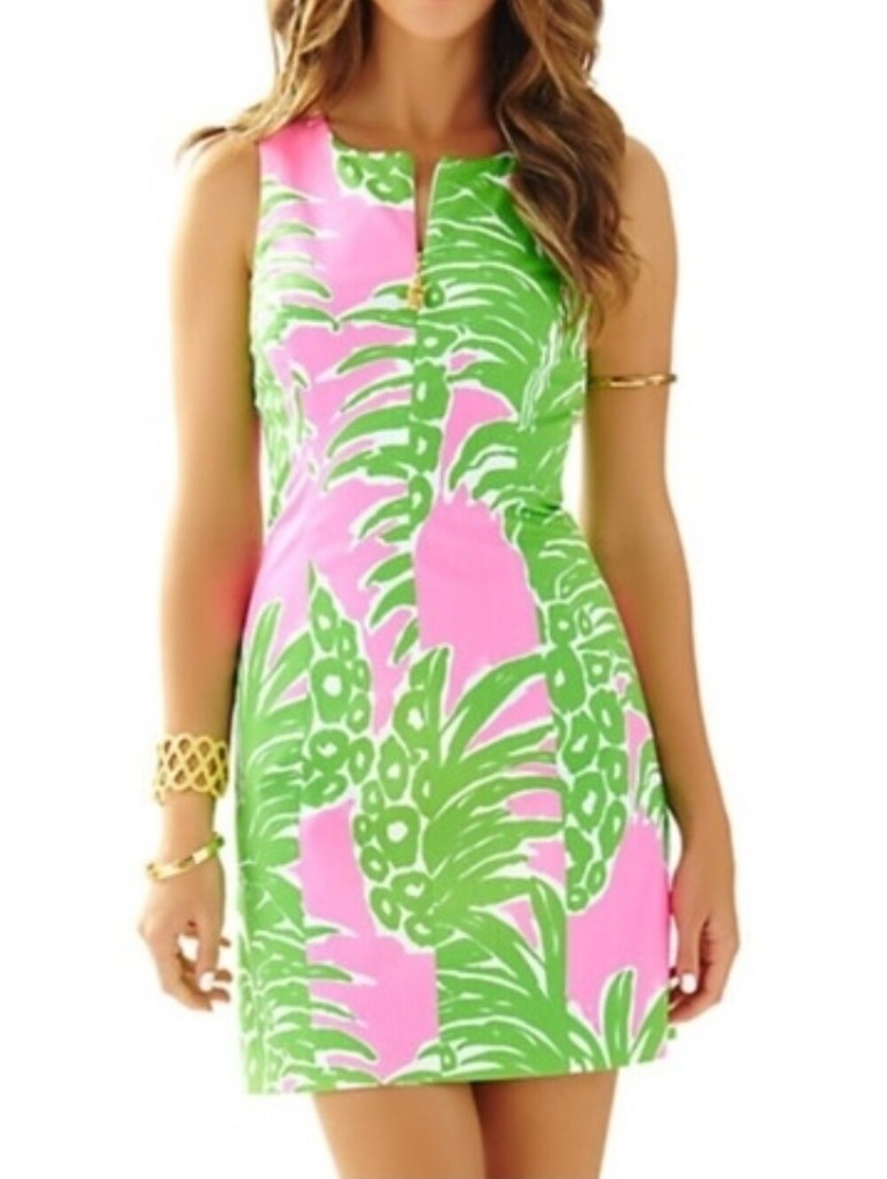 Lilly Pulitzer Mila Shift Dress Pink Pout Flamenco Pineapple
